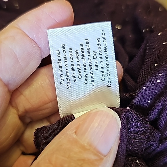 LANE BRYANT,‎ Y2K women's purple top with gold bling. Size 22/24. Tie at side. - Picture 11 of 12